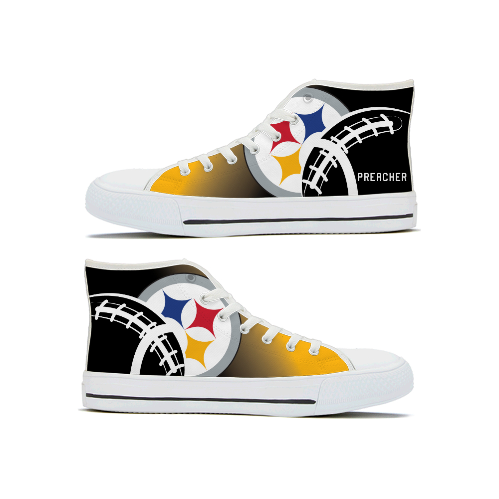 Men's Pittsburgh Steelers High Top Canvas Sneakers 001